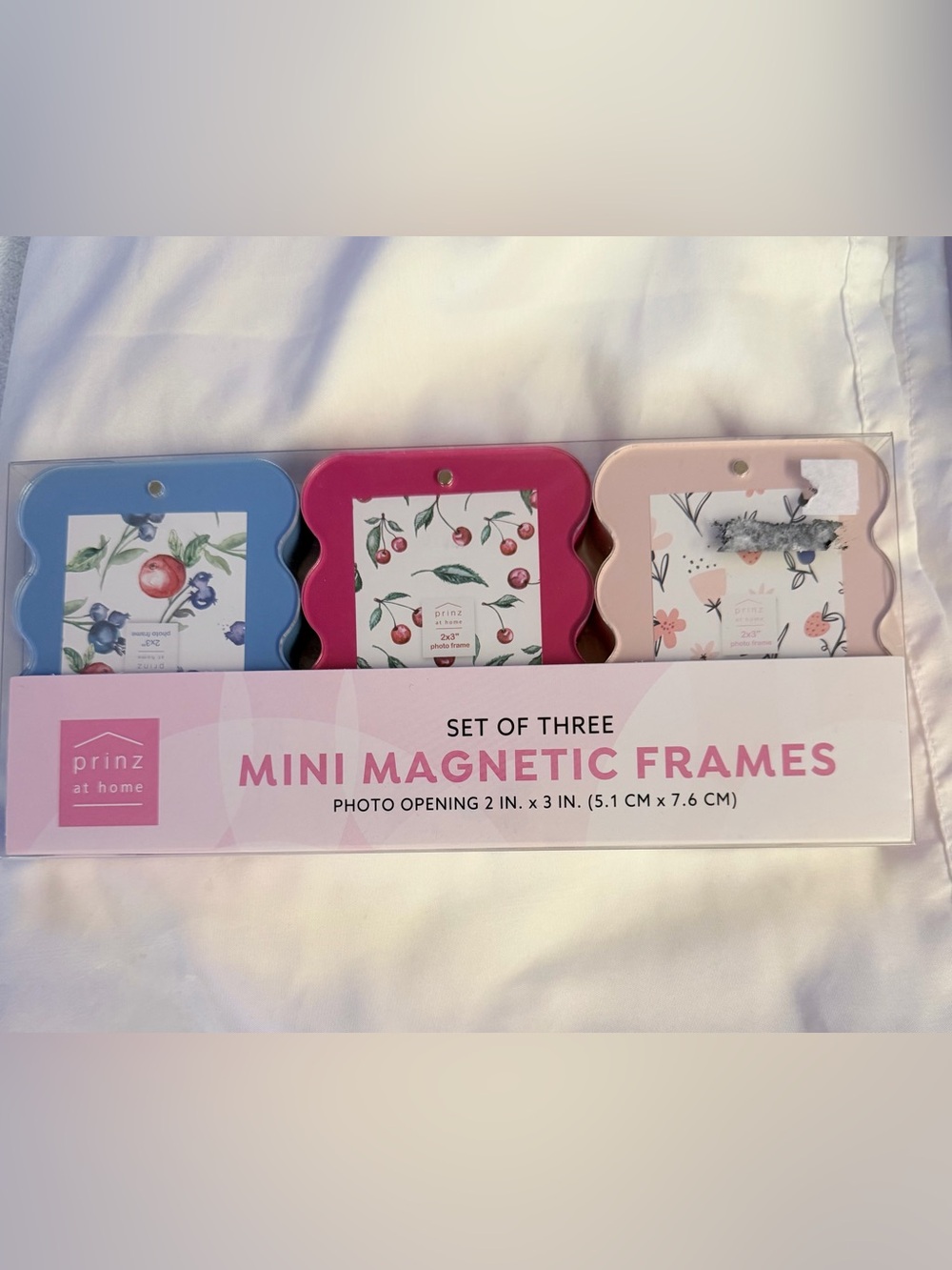 Prinz at Home Mini Magnetic Frames - Blue, Hot Pink, Blush (Set of 3)